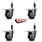 Service Caster 3.5'' Black Poly Swivel 1'' Expanding Stem Caster Set Total Lock Brake, 4PK SCC-EXTTL20S3514-PPUB-BLK-1-4 - alternate 4